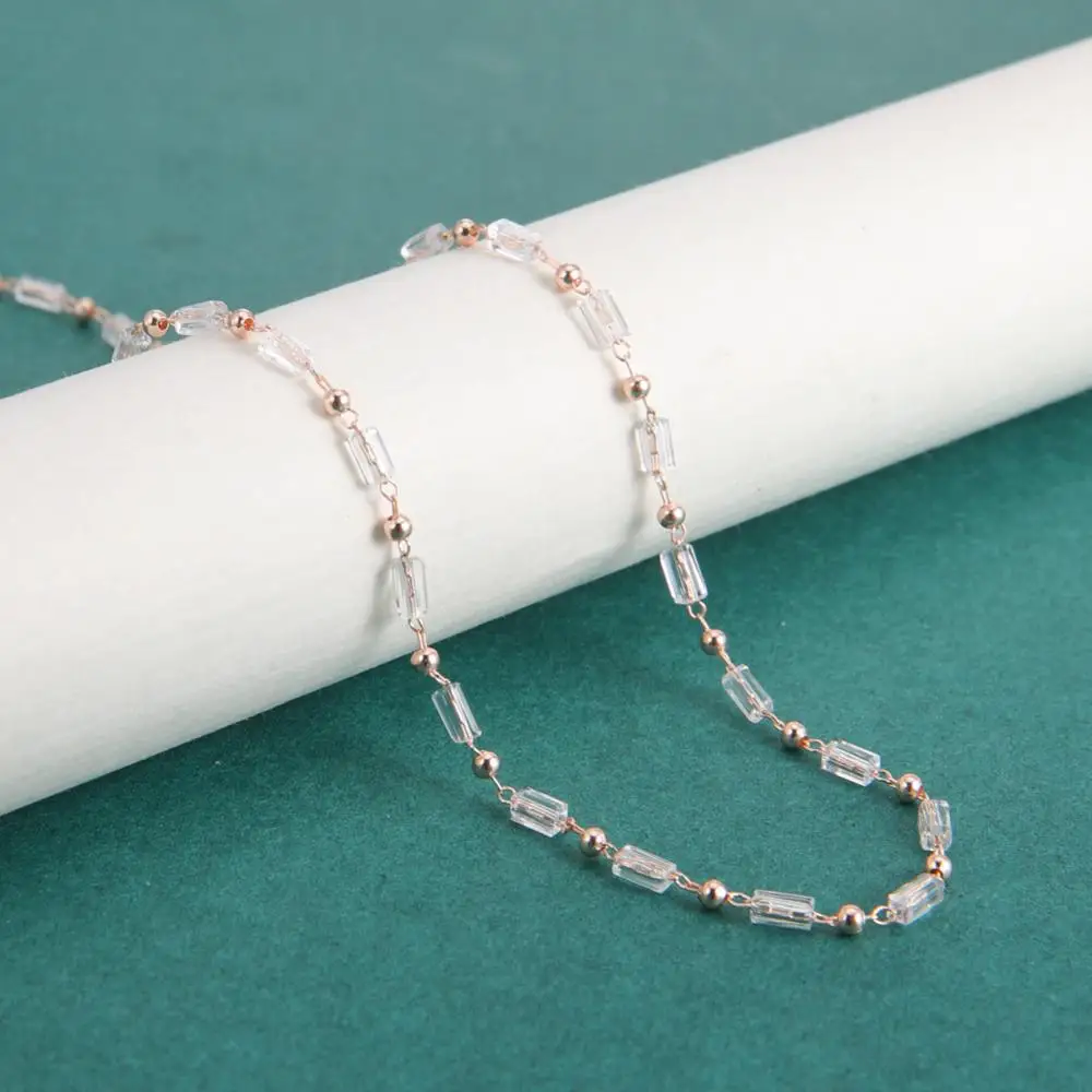 

My Shape Luxury Crystal Beads Necklaces for Women Copper Aesthetic Boho Necklace Chain Fashion Wedding Jewelry bijoux collar
