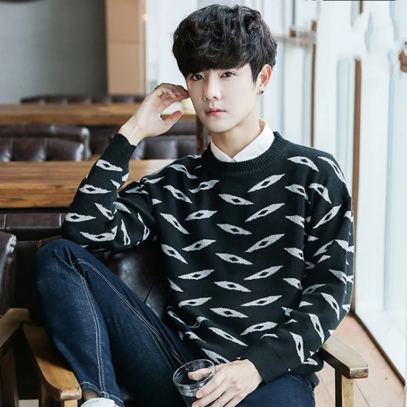 2020 новые осенние зимние мужские облегающие свитера модные хлопковые пуловеры с