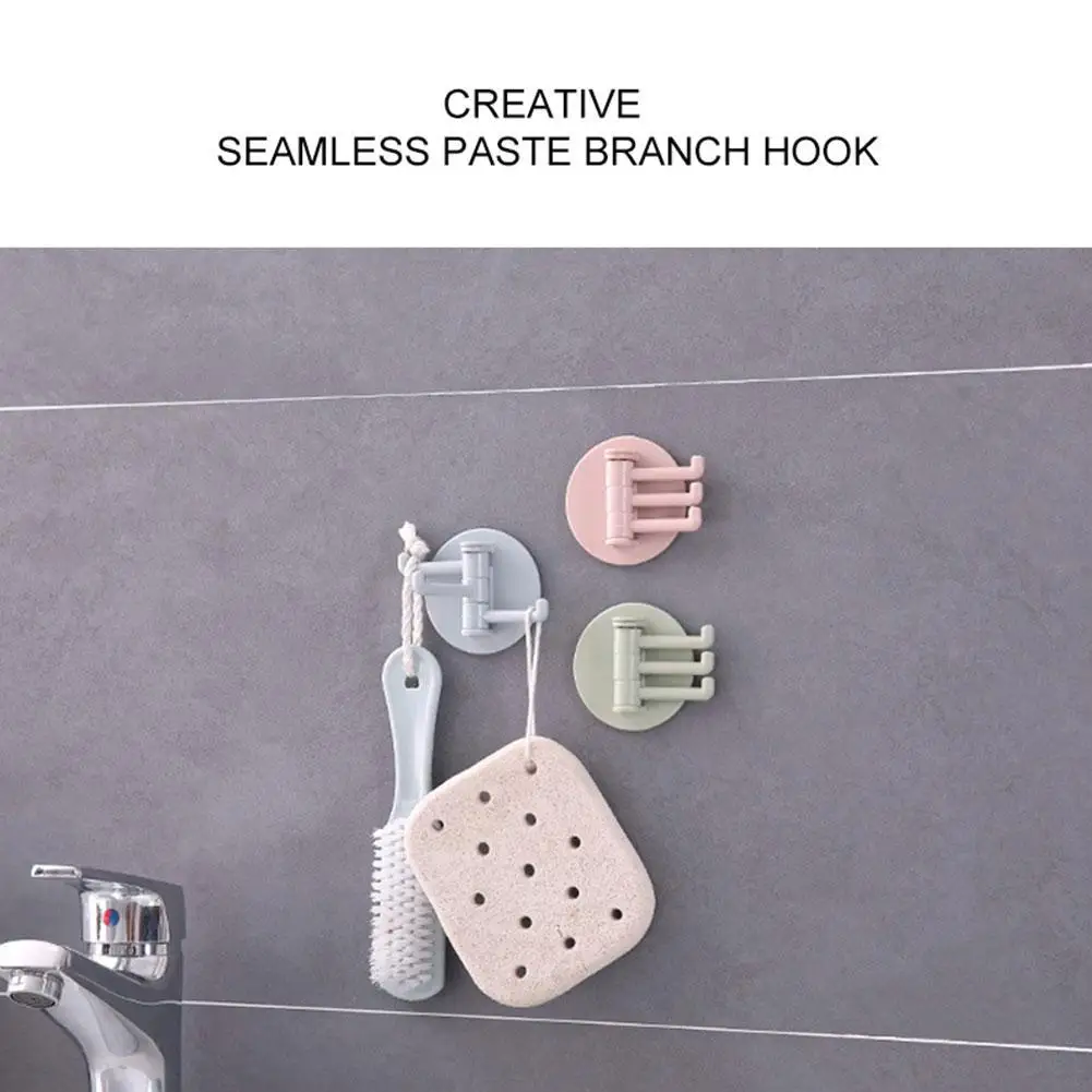 

Household Rotating Hook Rotatable Seamless Adhesive Kitchen Supplies Bearing Hook Hanger Wall Hooks Bathroom Strong Hook St E9X1