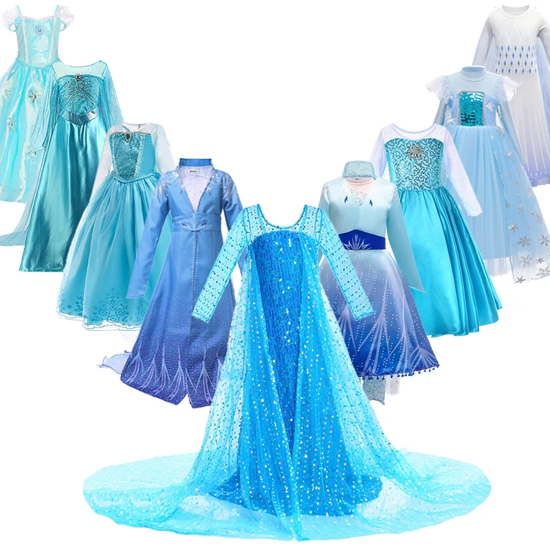 Elsa Dress for Girls Kids Christmas Elza Anna Snow Queen 2 Fancy Princess Costume Children Carnival Birthday Party Clothing | Детская