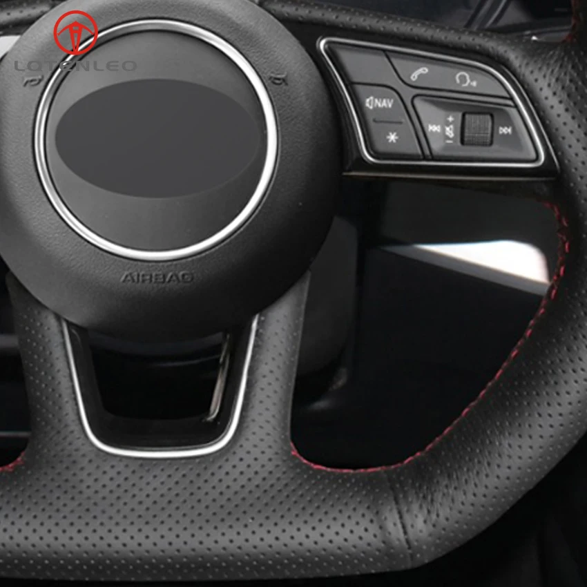 LQTENLEO черная искусственная кожа DIY для Audi A1 SQ2 2018 2019 A3 2016 S3 Q2 RS3 2017 2019|Чехлы на руль| |
