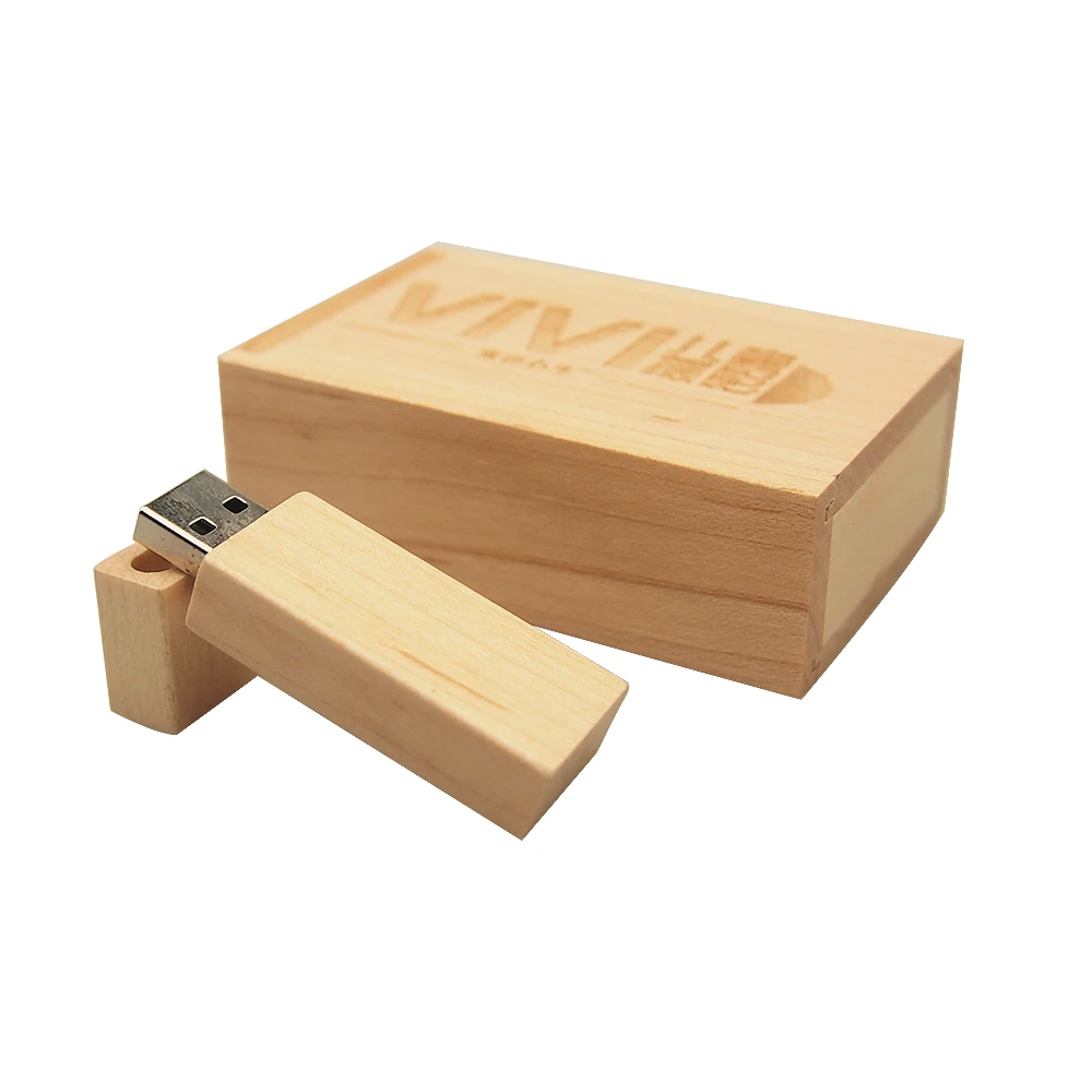 Пользовательские логотип клен деревянный + коробка USB 2 0 Флешка 4 ГБ 8 16 32 Кле Usb