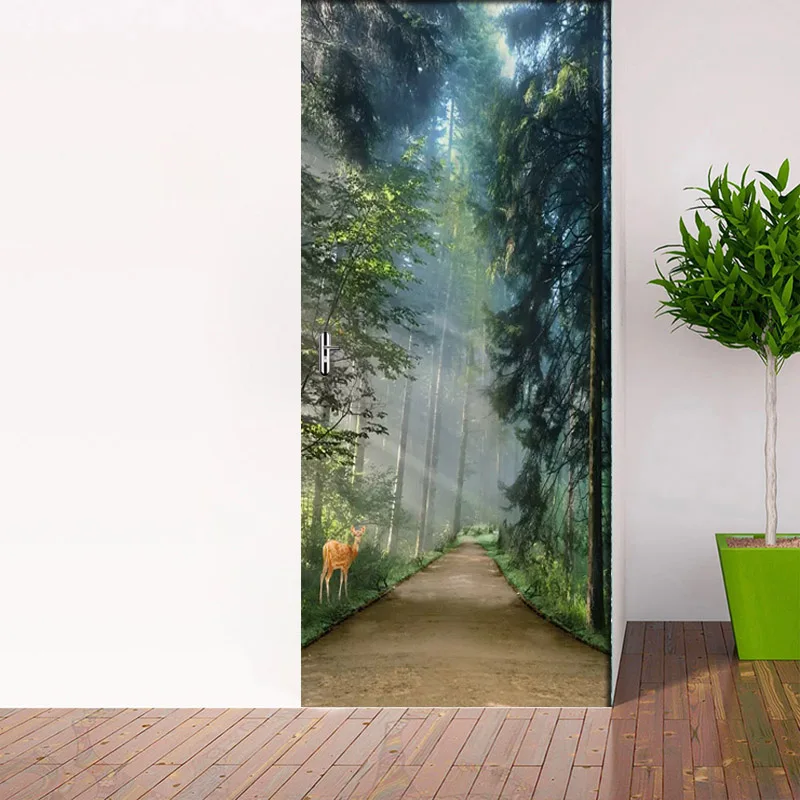 Самоклеящиеся водонепроницаемые фотообои из ПВХ DIY дверные наклейки для