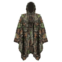 tactical cloak camouflage suit 3d woodland leaf ghillie suits hunting clothes with hooded hunting blind clothes