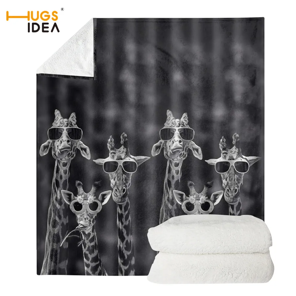 

HUGSIDEA Cute Funny Animal Giraffe Pattern Print Bedding Sheet Fleece Blankets Personalized Flecce Throw Blanket