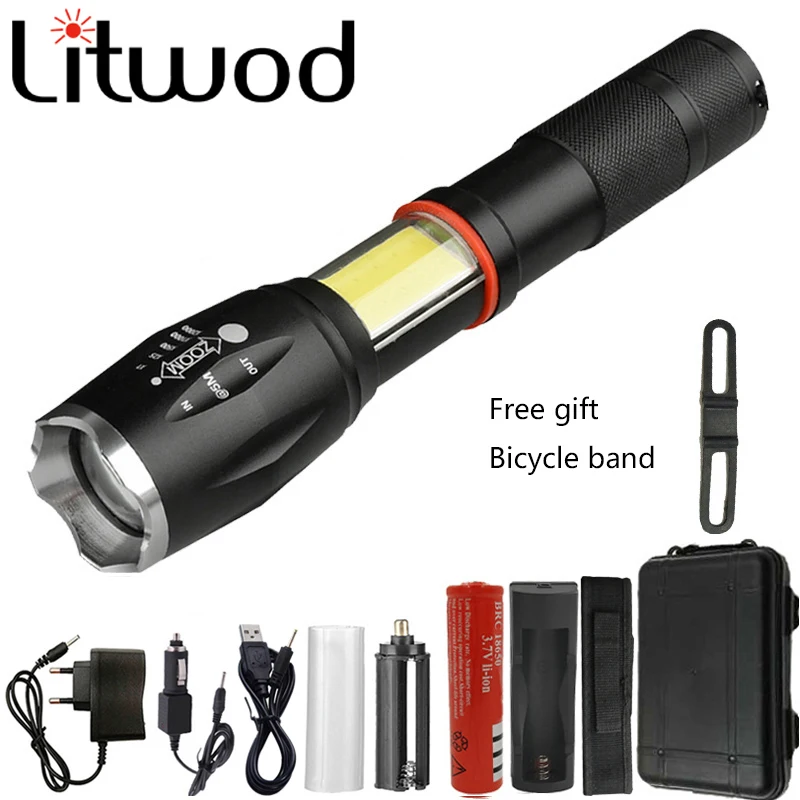 Светодиодный фонарик Litwod Z201005A 8000 лм CREE XM L2 U3 многофункциональный скрытый