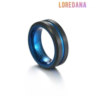 loredana fashion tungsten jewelry epic fine blue dream stainless steel pure black sand face ring for men noble elegant r1066