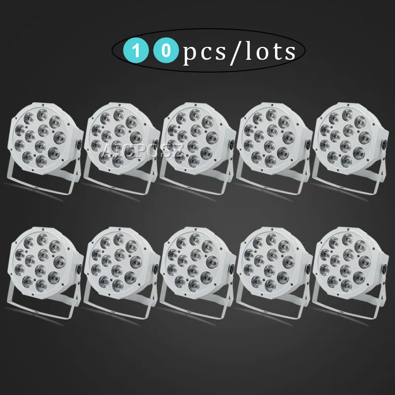 10 шт./лот 12x12 Вт плоский светодиодный белый Светодиодный прожектор 12*12 гладкий RGBW