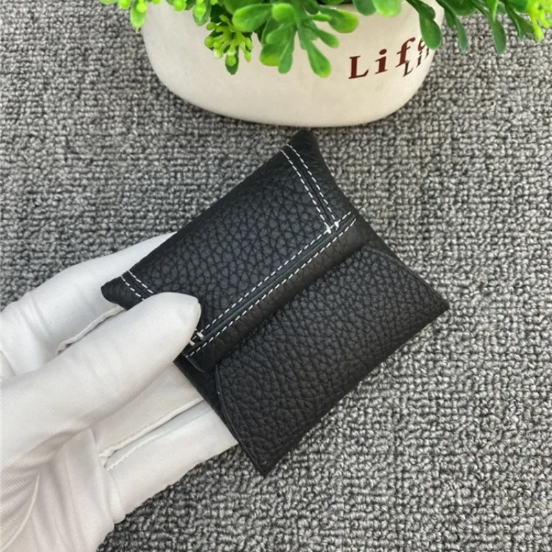 

2021 New Women Cowhide Genuine Leather Short Mini Wallet Vintage Fold Hasp Coin Packing Purse Solid Color Kawaii Wallets Pouch