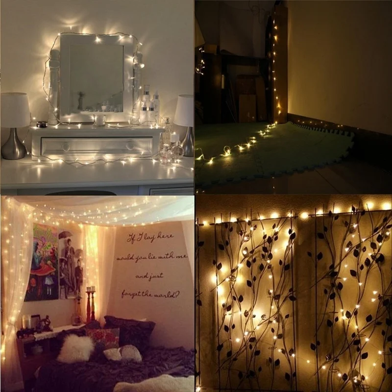 

1/2/5M LED String lights Copper Wire Fairy lights For Home Light Garland For Wedding New Year Party Decoration