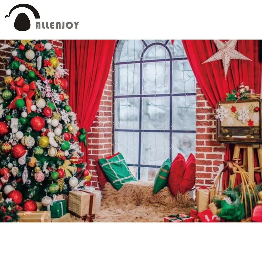 Allenjoy Рождественская вечеринка новогодний интерьер зимний фон балкон окна
