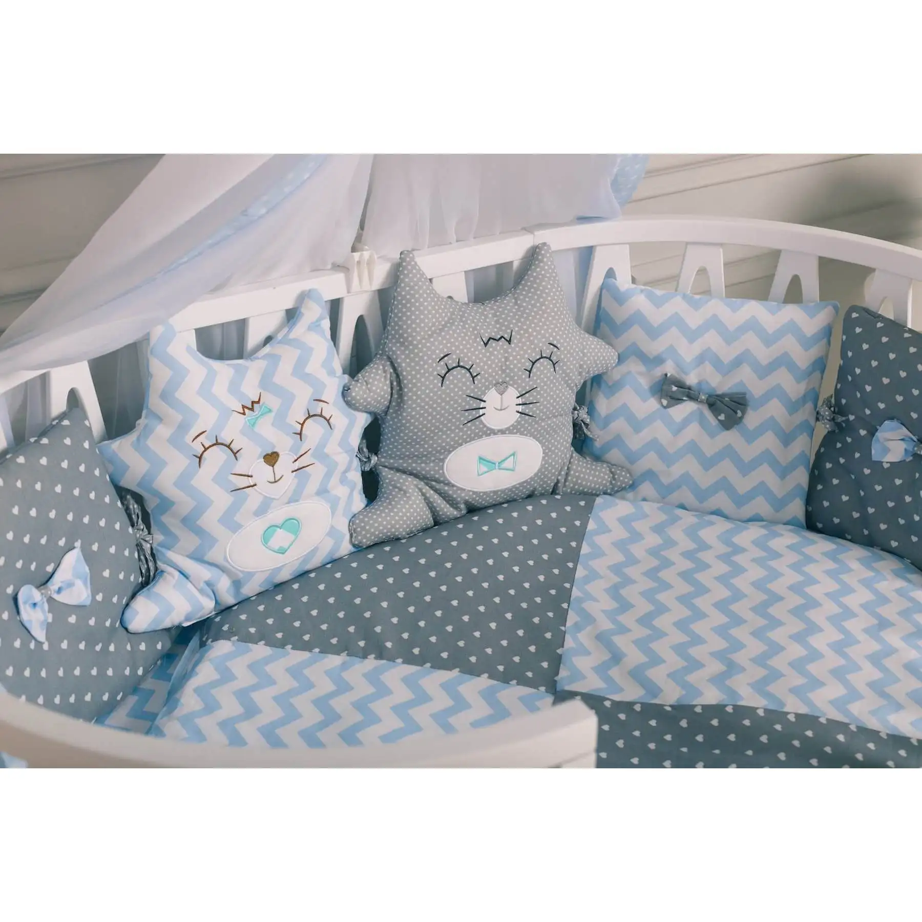 Набор постельного белья Incanto Котята для круглой кроватки 10 предметов|Наборы