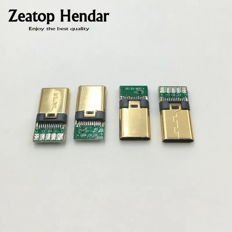 10 шт. USB 3 1 DIY OTG разъем 3.1 5Pin сварочный штекер типа C с печатной платой позолоченный