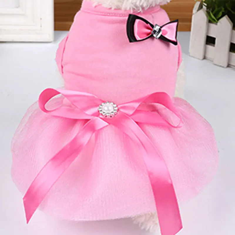 

Pet Dog Bowknot Dress Lace Skirt Princess Dress for Small Dog Clothes Clothing dog clothes Puppy summer clothes Dog products