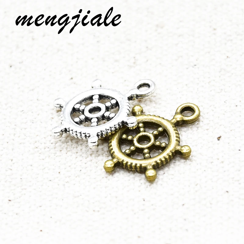 

20pcs Two Color Rudder Charms Alloy Metal Pendants For DIY Jewelry Accessories Making 20*15mm