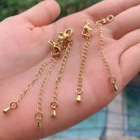 50pcs 50mm extended extension tail chain lobster clasps connector for diy jewelry making findings bracelet necklace