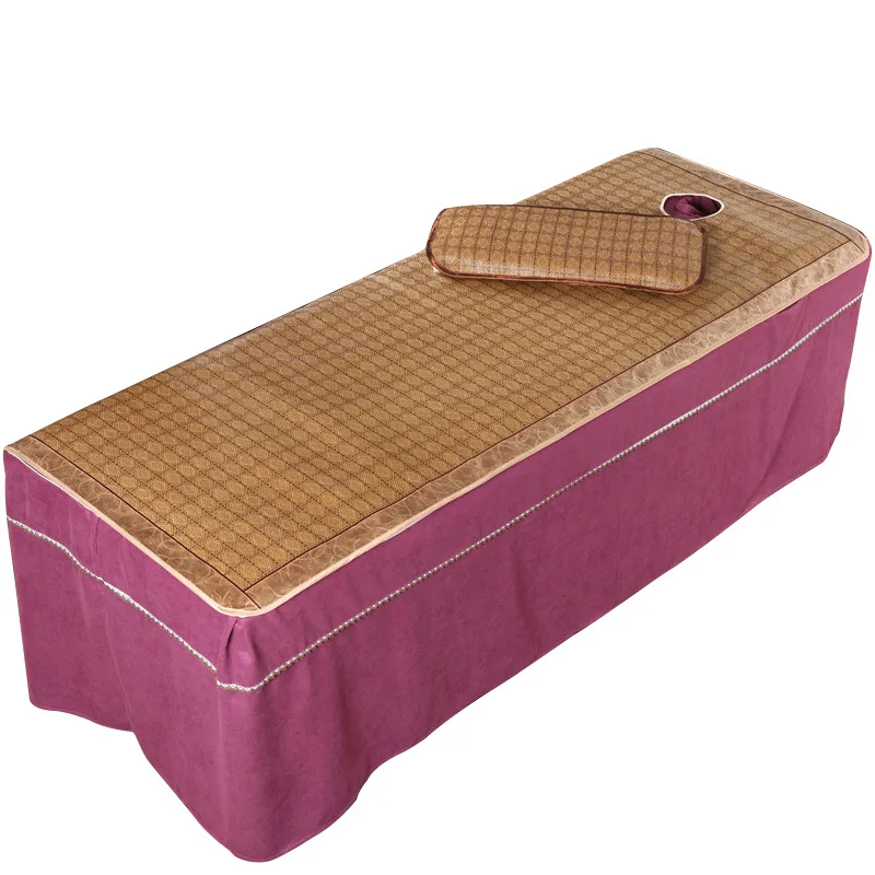 

Beauty Salon Massage Table Bed Sheet Ice Silk Mat Cooling Mat With Pillowcase Salon Barbershop Bed Cover Mattress with Hole