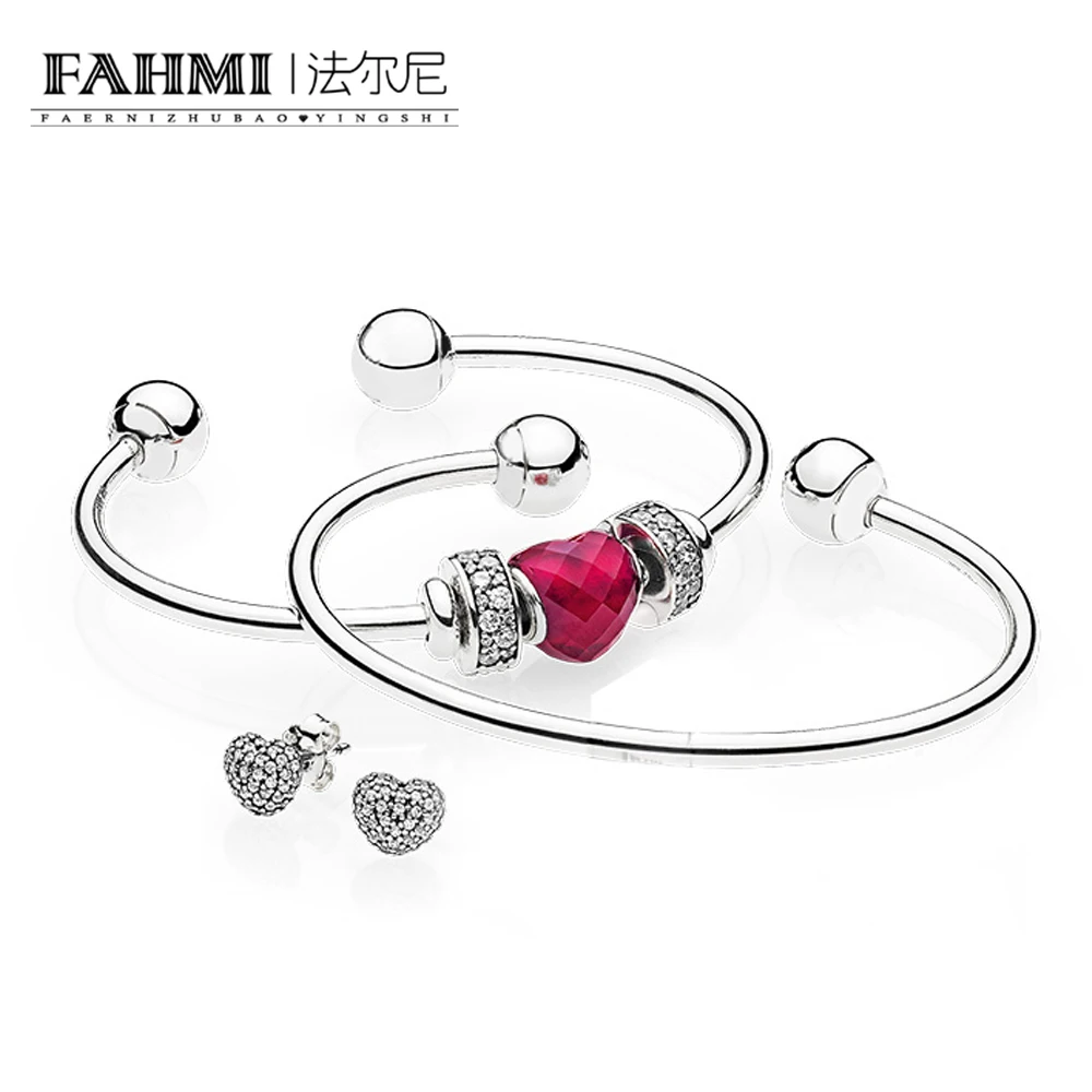 

2020 100% 925 Sterling Silver SHAPE OF LOVE CHARM SHINING ELEGANCE SPACER CLIP MOMENTS OPEN Bracelet Set B800775 Jewelry Charm