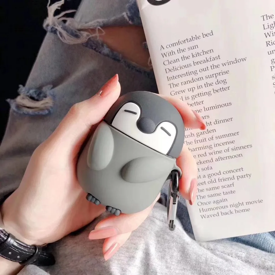 Симпатичные Bluetooth беспроводные наушники чехол для AirPods 2 чехол силиконовый медведь мультфильм чехол для Apple Air Pods чехол аксессуары ремешок - Цвет: 672