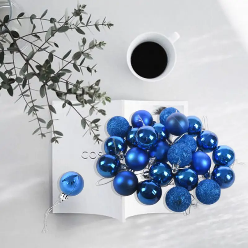 LIXF 24PC Christmas Popular Xmas Tree Decoration Ball Stylish (blue) | Дом и сад