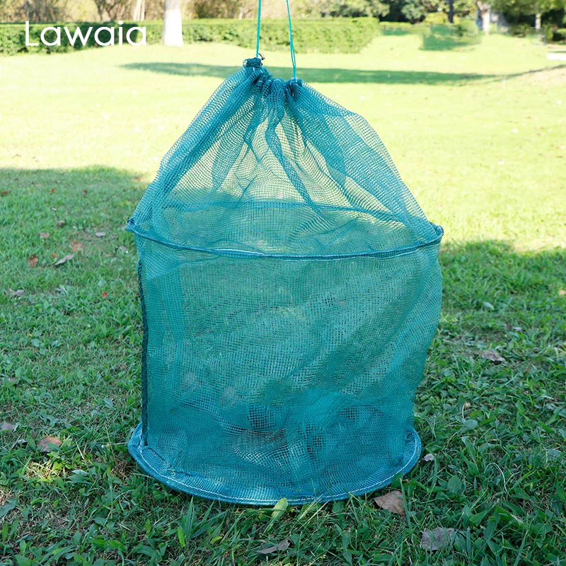 

Lawaia Folding Fishnet Bag Green Nylon Material for Fishing Farming Net Shrimp and Crab Nylon Net Cage Hanging Cage Net Bag