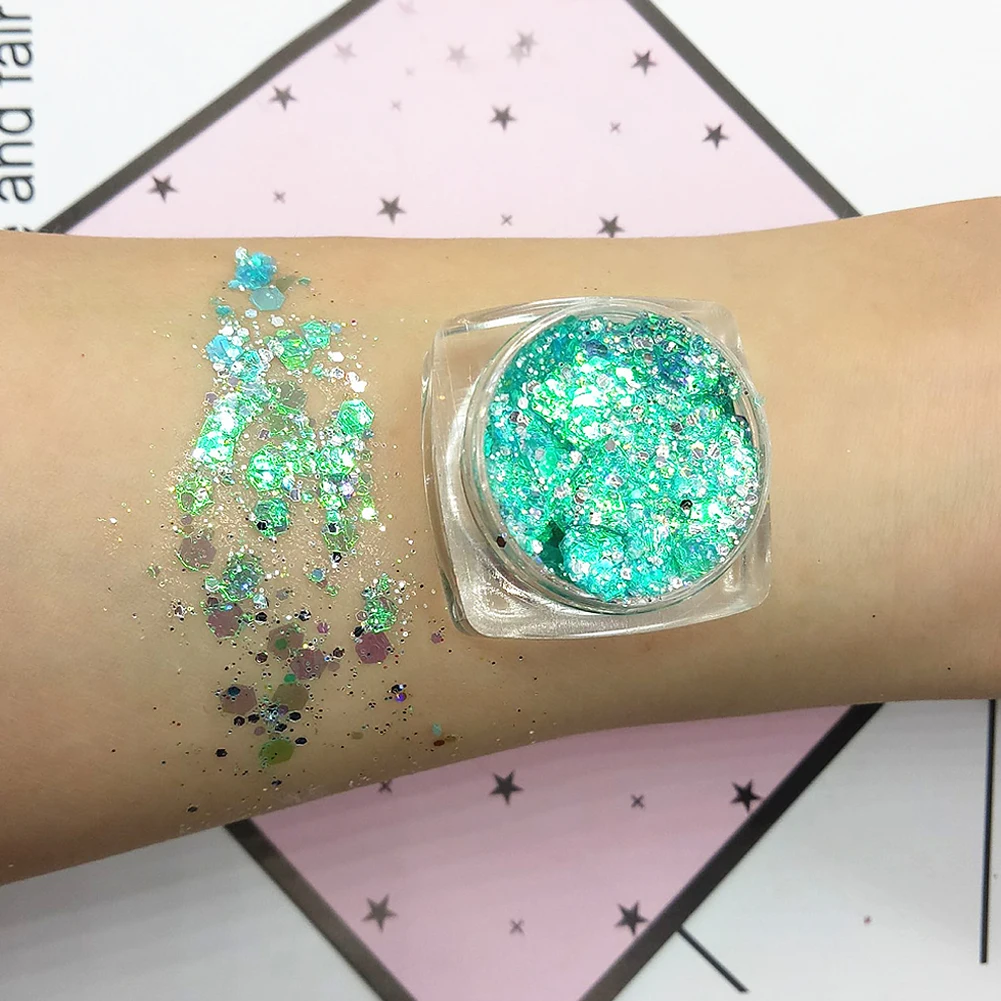 Маникюрные декоративные наконечники Сияющие Блестки макияж блестящий гель