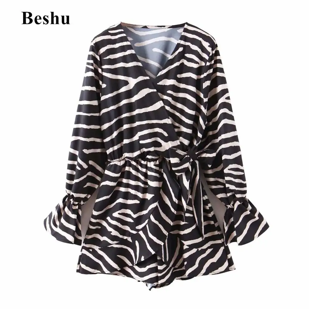 Женское мини платье с v образным вырезом za элегантное короткое длинным рукавом