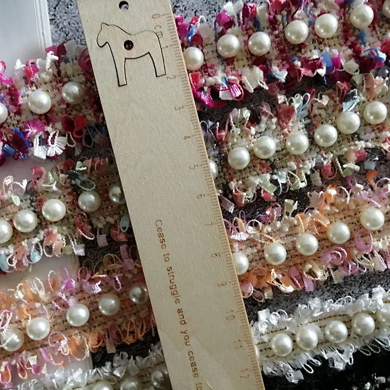 1 метр 30 мм лента с жемчужными бусинами и кисточками кружевная отделка для шитья