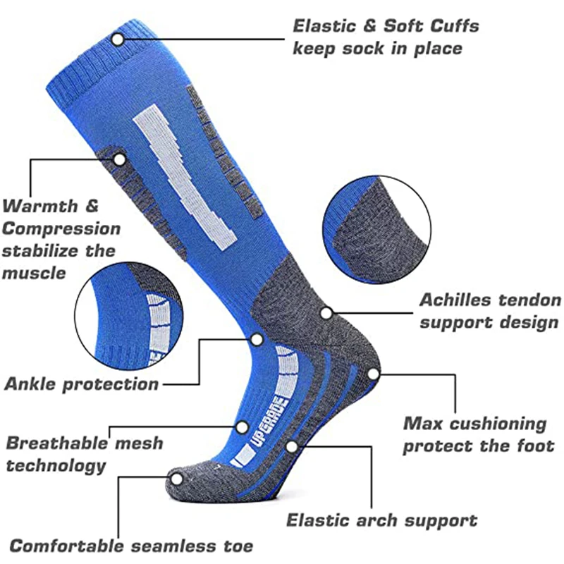 Профессиональные шерстяные зимние спортивные лыжные носки для мужчин и женщин