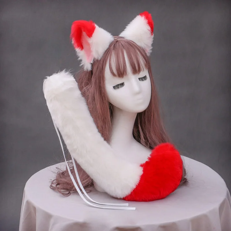 Женский Регулируемый ремень меховой хвост животного пушистый волк лиса повязка