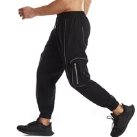 new mens fashion sports fitness night running reflective multi pocket trousers mens outdoor overalls trousers men
