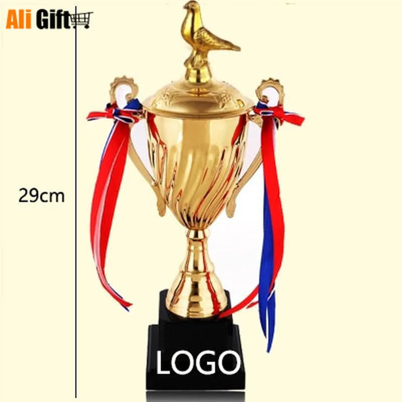 

Hot Sale Sports Athletic Prize Award Trophy Cups Golden Plated Metal Cup Trophy Pigeon Sports Trophies Award Medals 28cm Height