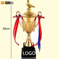 hot sale sports athletic prize award trophy cups golden plated metal cup trophy pigeon sports trophies award medals 28cm height