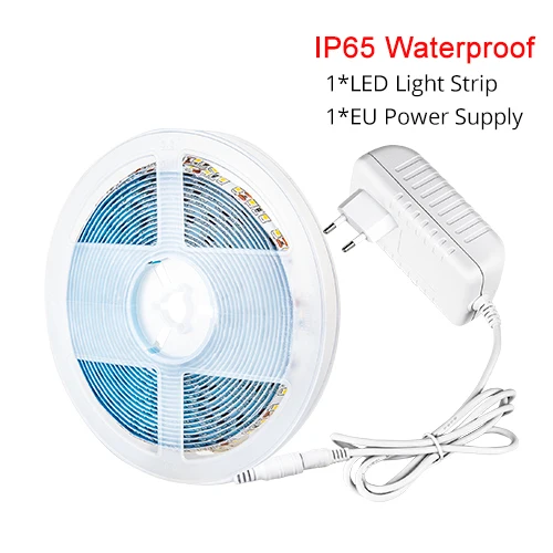 IP65 LED Tape EU Set EeeToo, Светодиодная лента, водонепроницаемая, DC 12 В, светодиодный, Ночной светильник, гибкая лента fita Lampka, Nocna strip, Ночной светильник, штепсельная вилка, лампа для ЕС и США - Испускаемый цвет: IP65 LED Tape EU Set
