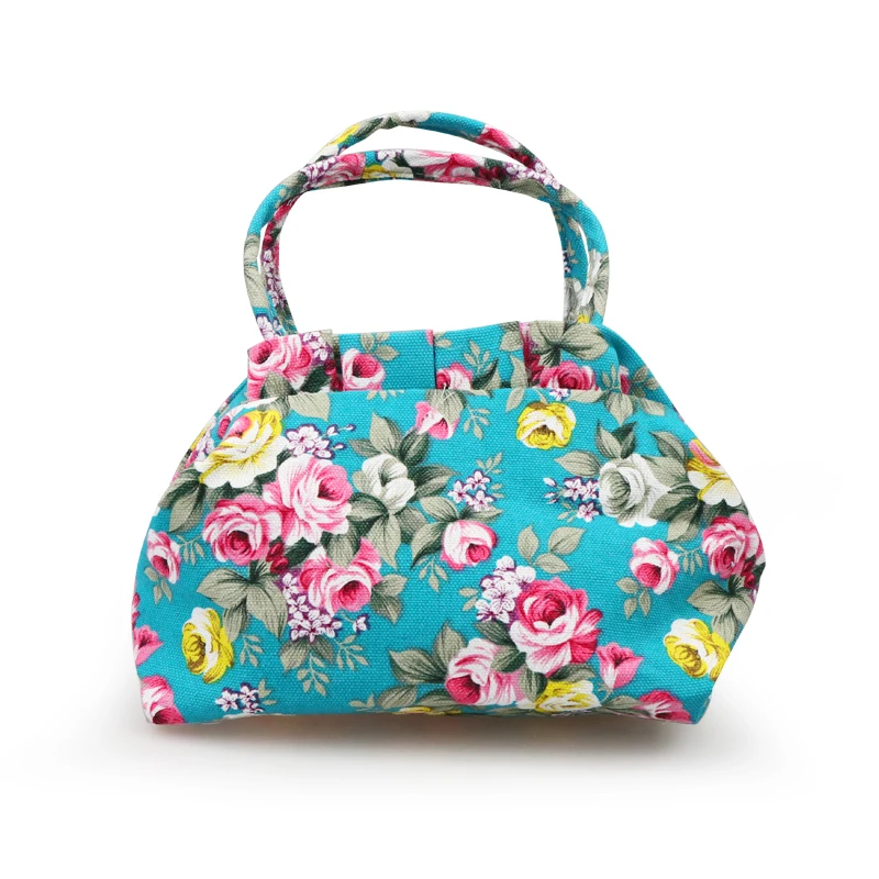 Холщовая Сумка для женщин Повседневная маленькая сумочка с цветами удобная