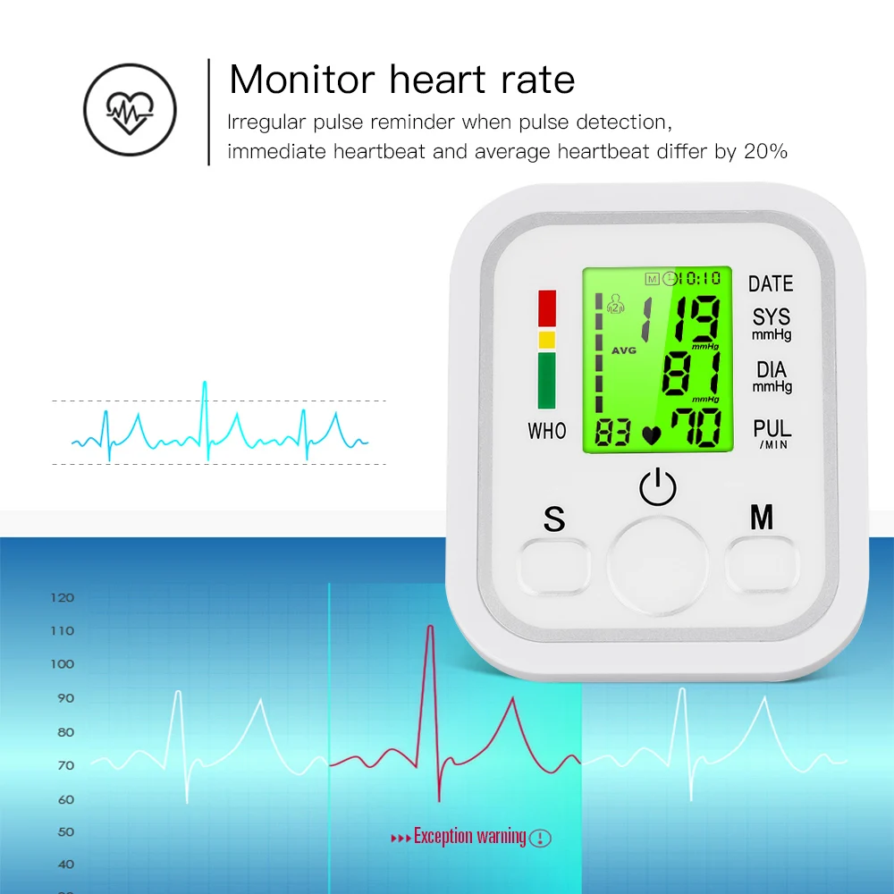 OLIECO Автоматический цифровой монитор артериального давления тонометр пульса