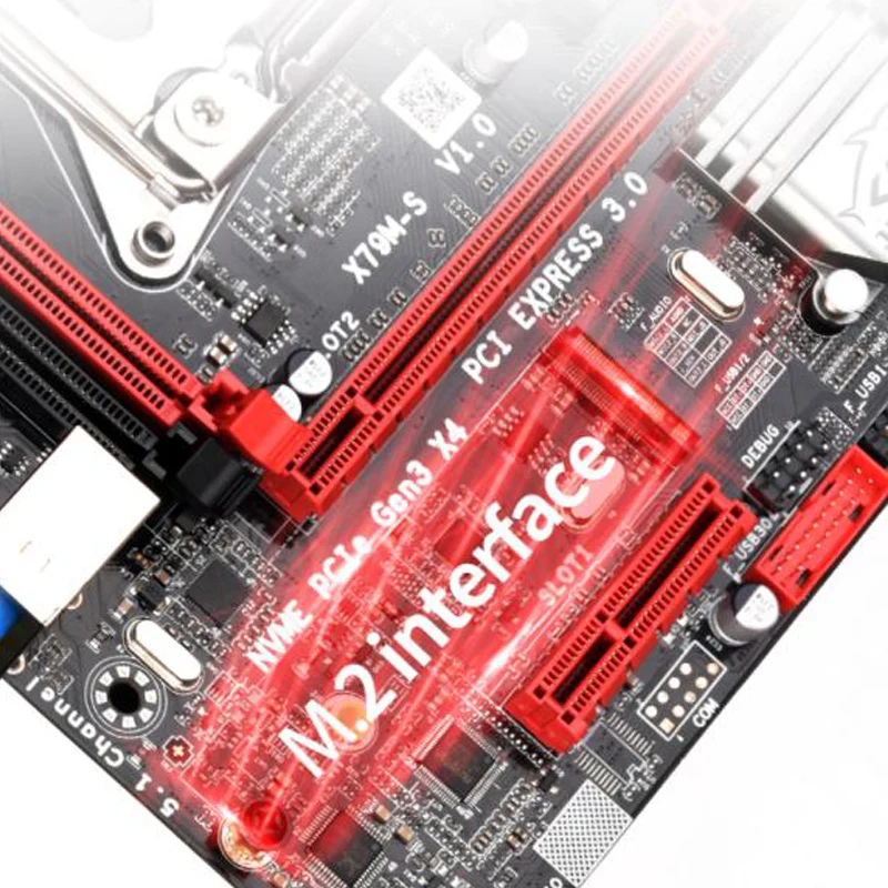 JINGSAH X79M S 3 0 материнская плата LGA2011 USB3.0 2 х канальный DDR3 64G Оперативная память NVME M.2 SSD