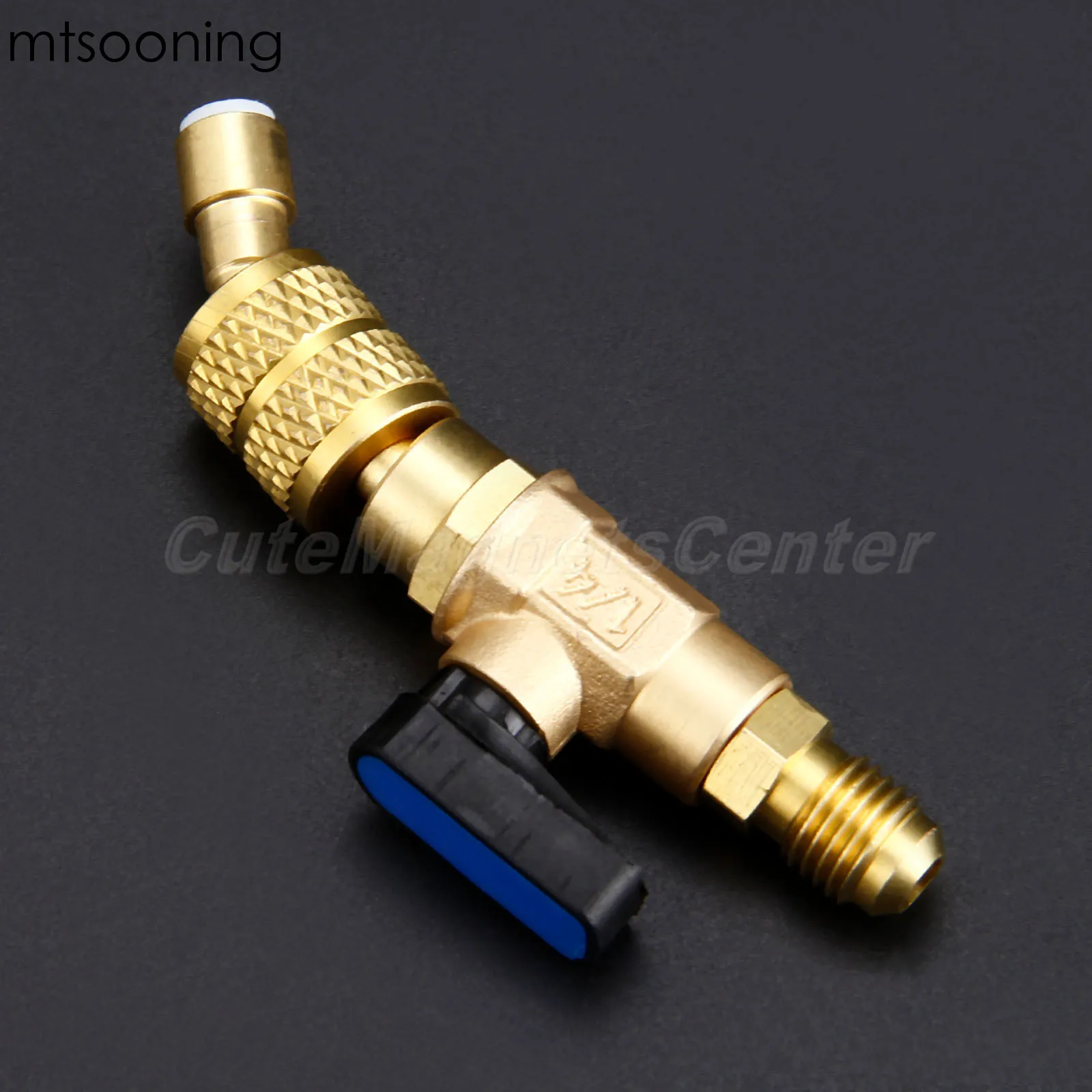 Mtsooning 45 градусный Угловой запорный шаровой клапан HVAC A/C 1/4 дюйма SAE для R22 R12