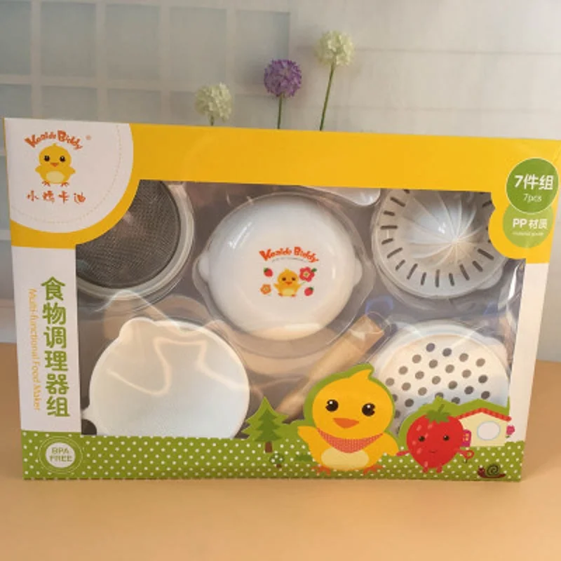 7 Pcs/Set ABS Material Baby Food Grinder Masher Time-Limited Tools Fruit Prato Infantil De Cocina Vegetables Anti-Skid Grinding