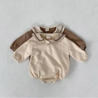 new korean childrens clothing spring and autumn baby bodysuits boy girl cute college wind sailor collar one piece romper