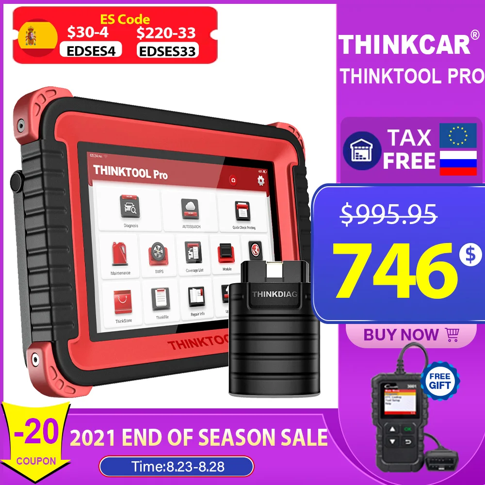 Сканер Thinkcar Thinktool Pro OBD2 профессиональный полносистемный диагностический