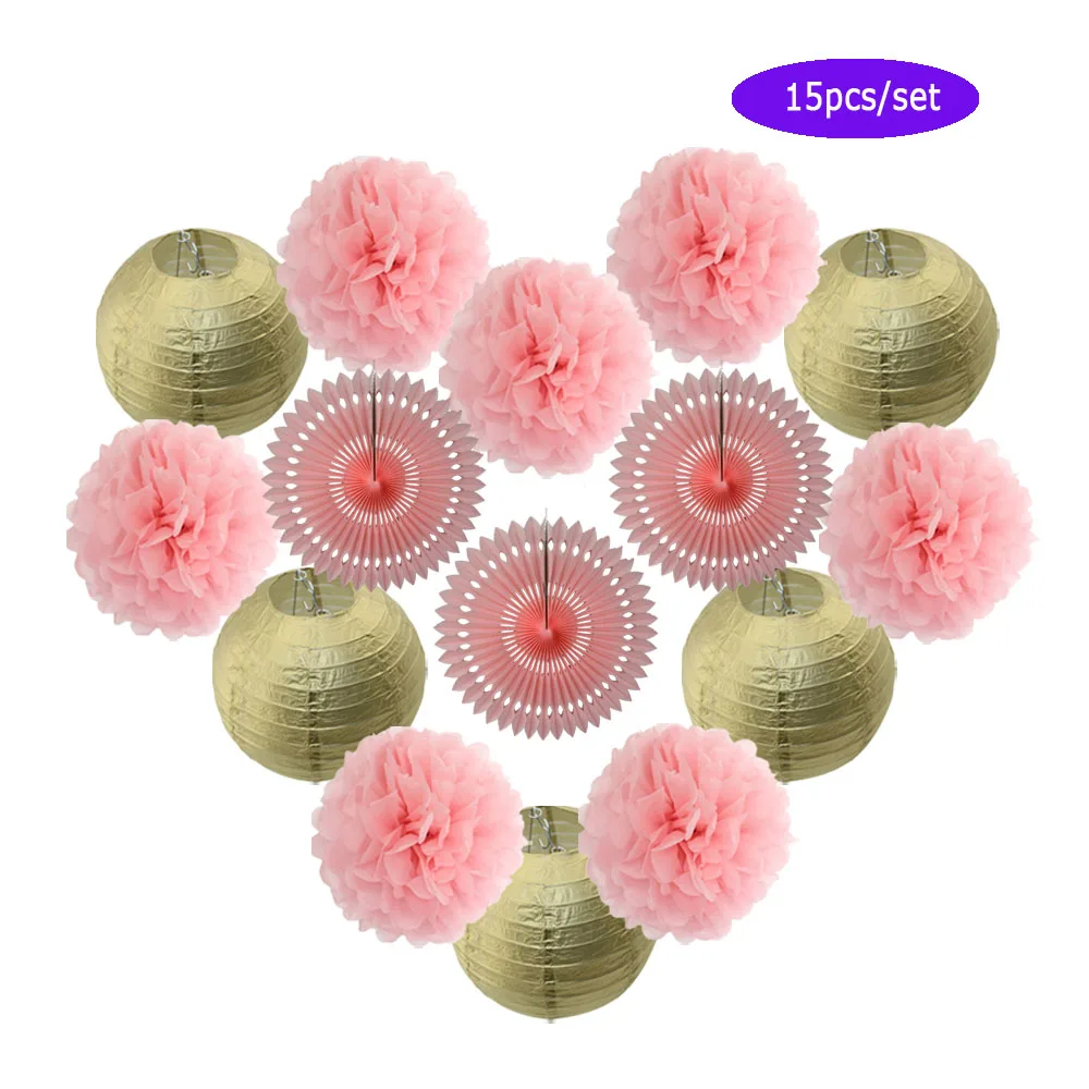 Украшение Mi примера Comunion золотой серебряный комплект круглые бумажные фонари