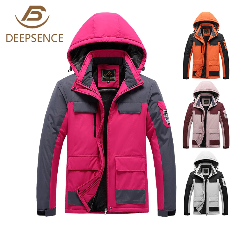 

Women Charge Jacket Cotton Outdoor WindPRoof Water Proof Thicken Hooded Pizex Coat Womens Autumn Winter Keep Warm Mountaineering