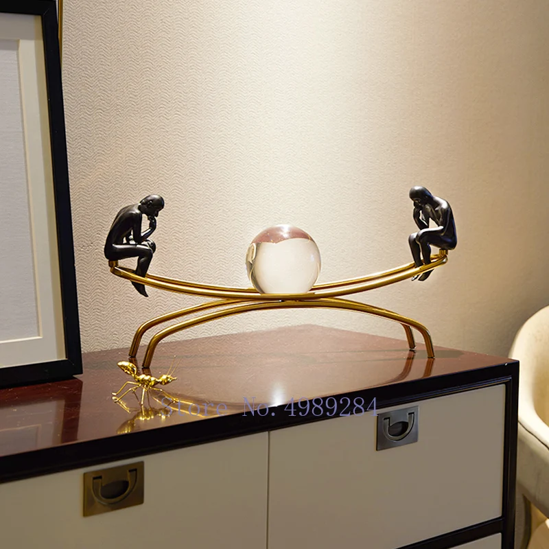 Креативный скандинавский Золотой металлический хрустальный шар тонер ремесло