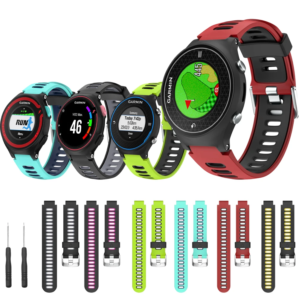 6 цветов для наручных часов Garmin Forerunner 235 силиконовый ремешок 220/230/620/630/735XT