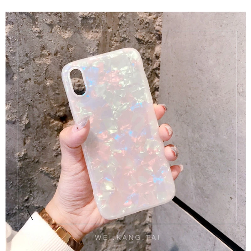 Блестящий силиконовый чехол с рисунком раковины для iphone XR XS MAX X 7 8 Plus 6 6S 10 мягкий