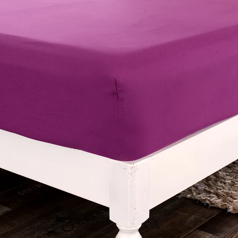 LAGMTA 1pc 100% Polyester Solid Fitted Sheet Mattress Cover Four Corners With Elastic Band Can Be Customized | Дом и сад