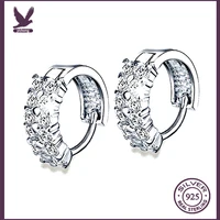 charming %d1%81%d0%b5%d1%80%d1%8c%d0%b3%d0%b0 simple hoop earrings for women crystal zircon 2rows wide shiny earring hook geometric bridal wedding ear jewelry