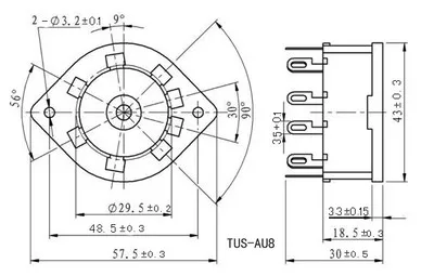 5 шт. бакелитовая трубка розетка женская 8 контактов Посеребренная для AZ1 |