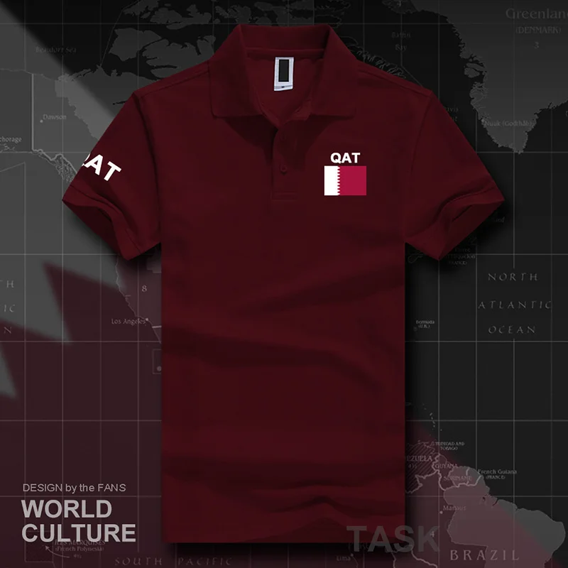 

2021 State of Qatar polo shirts men short sleeve white brands printed for country cotton nation team flag new fashion casual